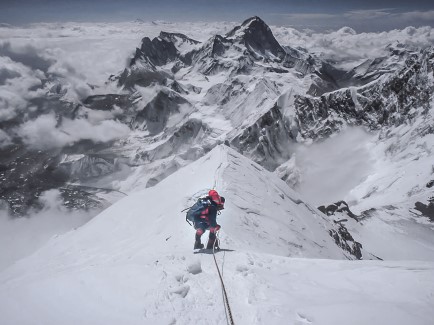 Descending on Mount Everest